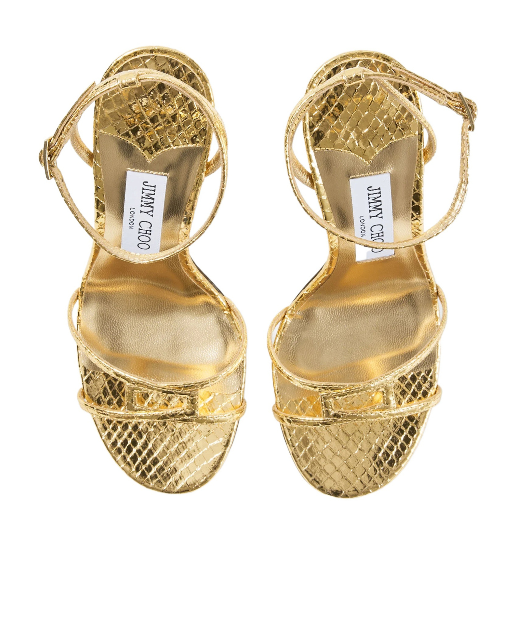 Jimmy Choo 1998 Leo 100 Gold Leather Sandals In Gold