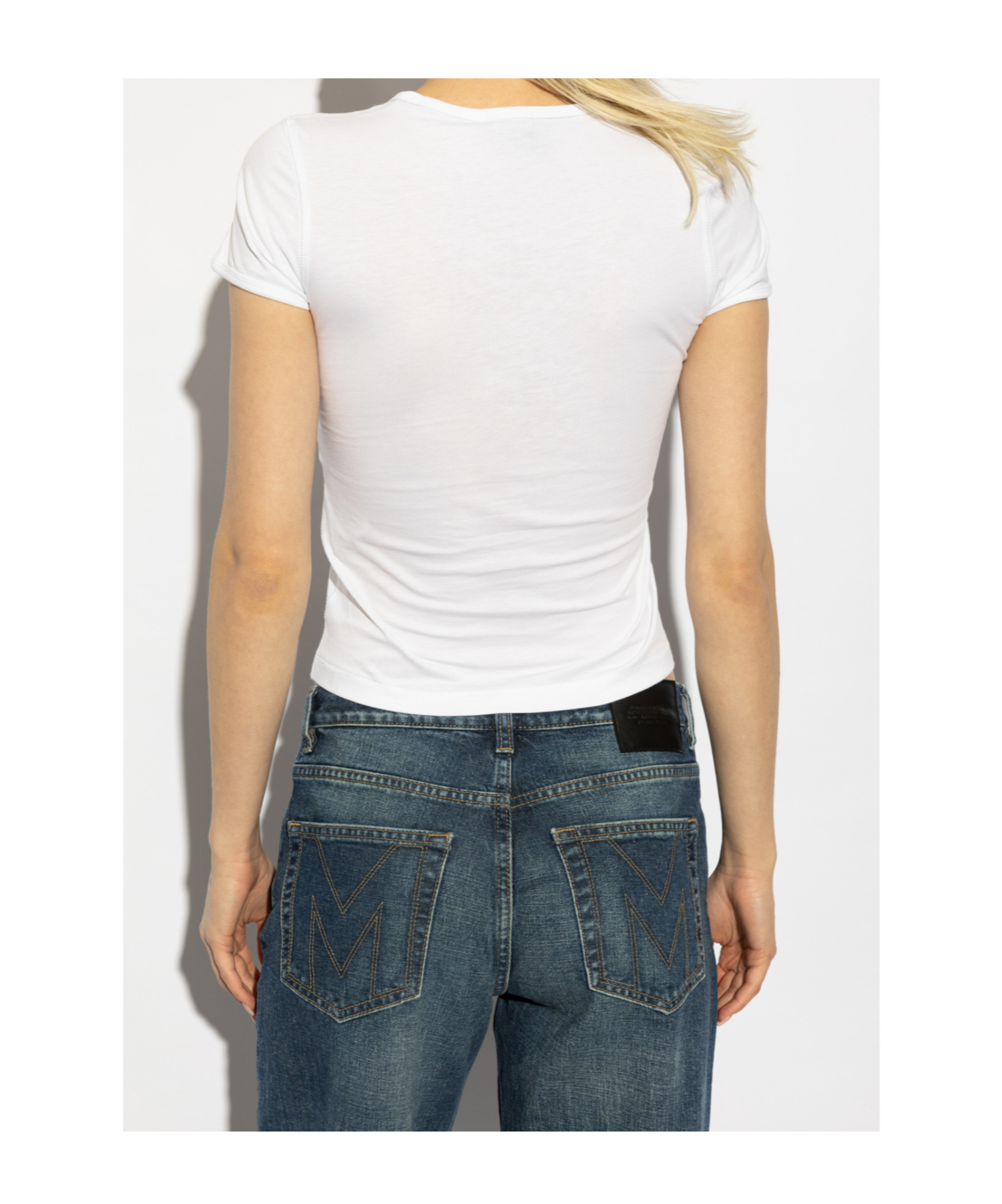 Marc Jacobs Charm Logo Shrunken T-shirt In White