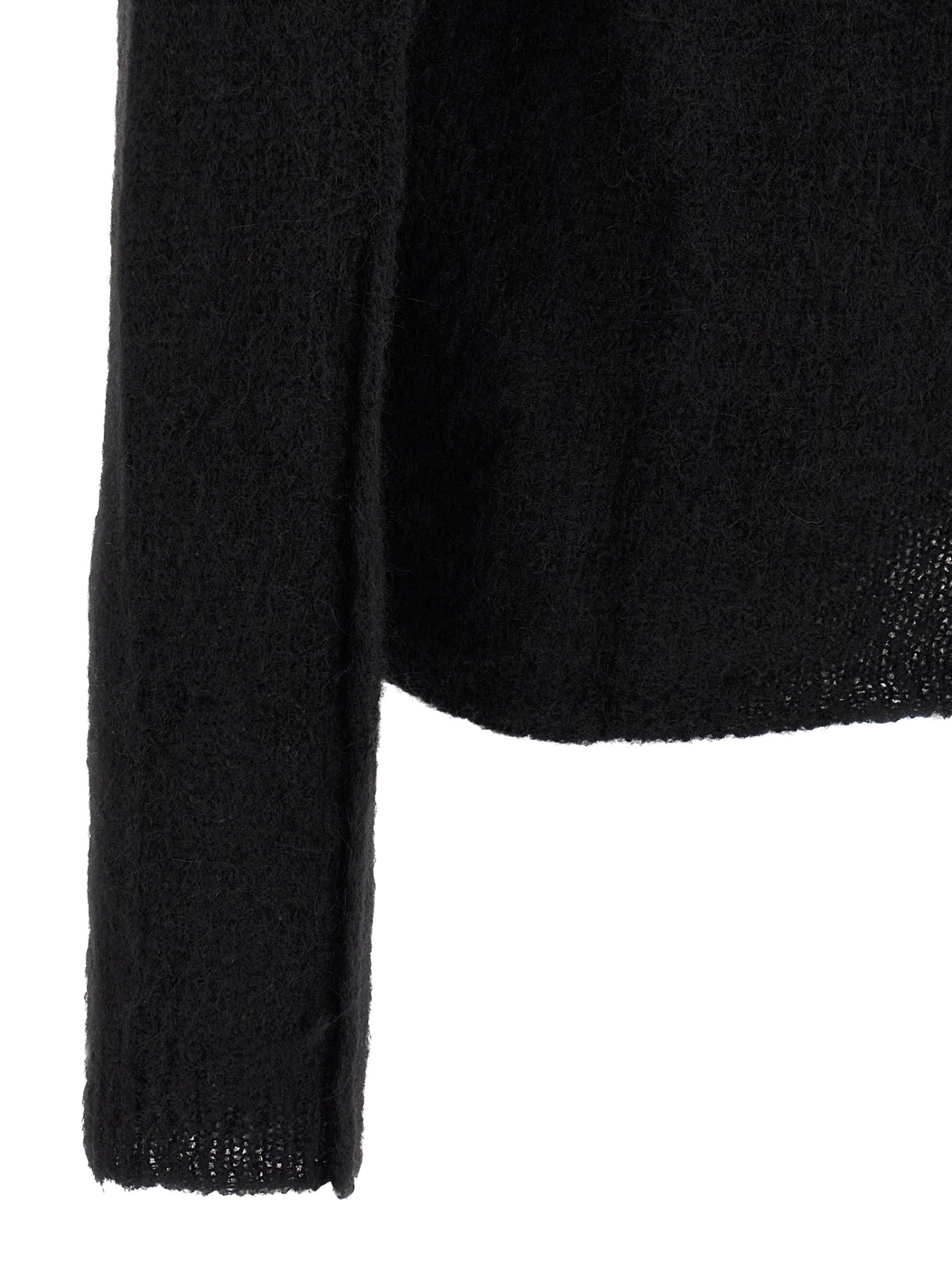 Thom Krom Alpaca Blend Hooded Sweater With Long Cuffed Sleeves In Black