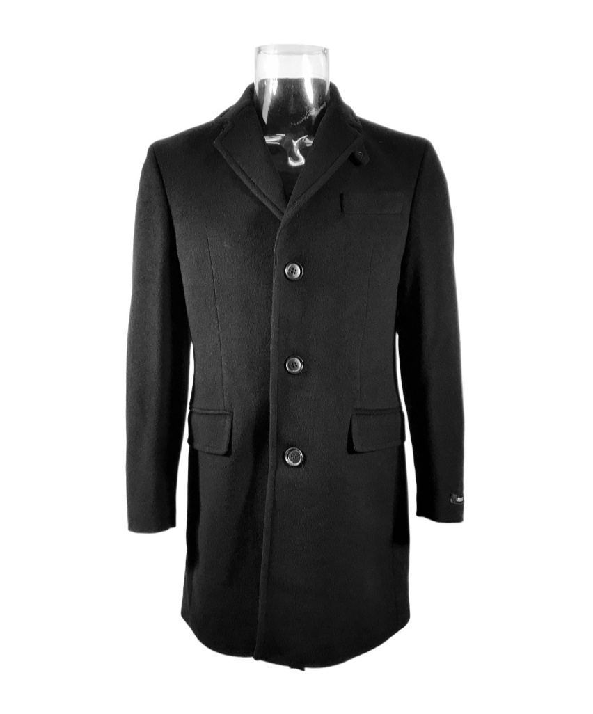 Karl Lagerfeld Lapel Long-sleeved Coat In Black