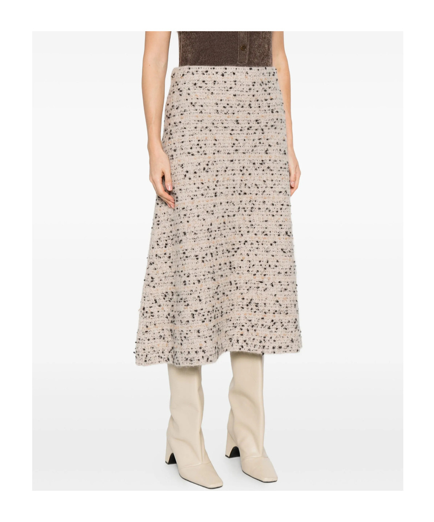 Fabiana Filippi Tweed Midi Skirt In Multi