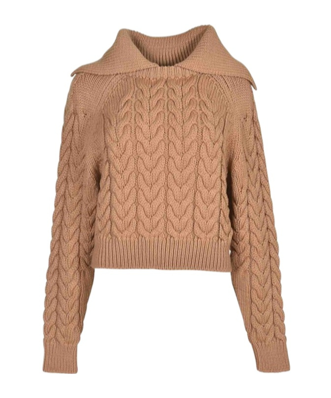 Patou Sailor Cable-knit Sweater In Nude