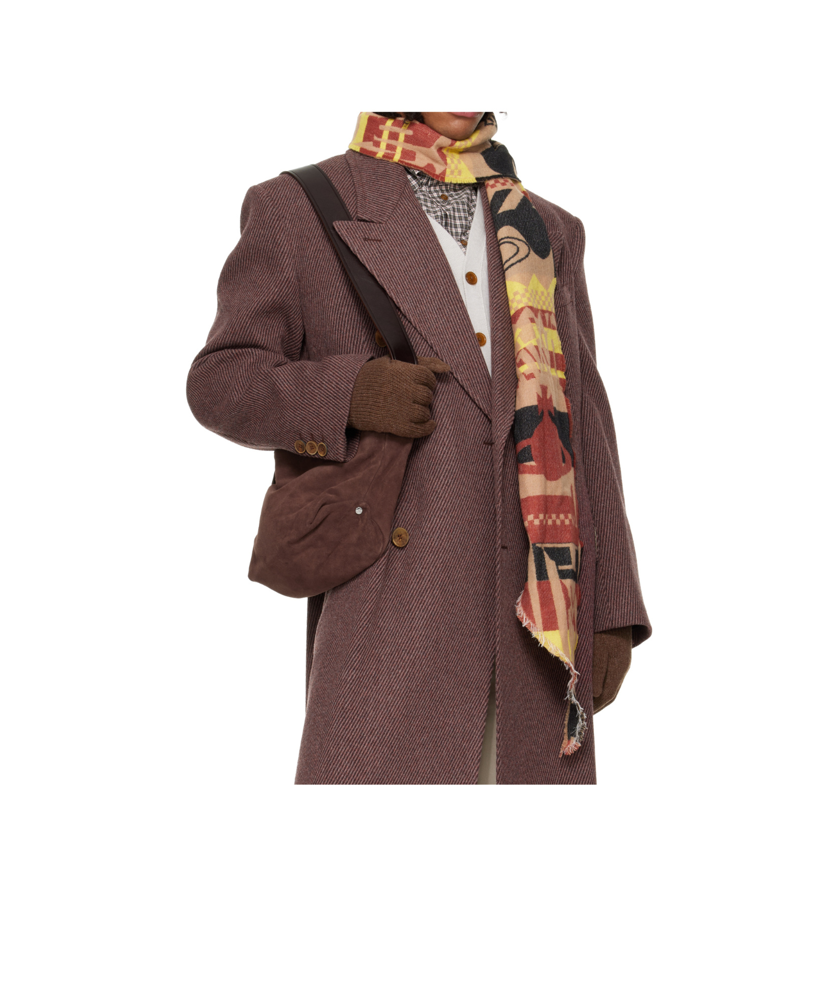 Vivienne Westwood Brown Two Point Scarf In Multi