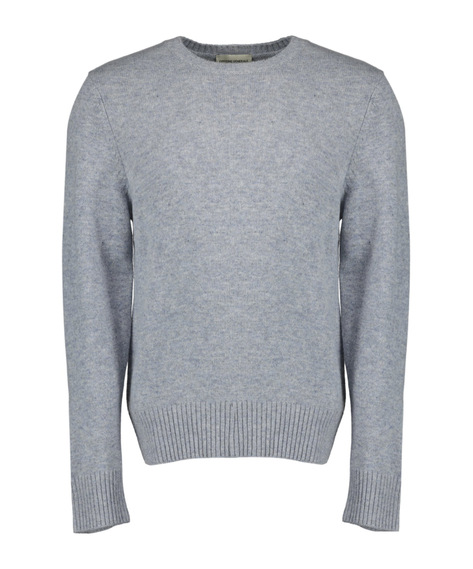 Officine Generale Crew Neck Long-sleeved Sweater In Gray