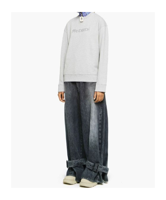 Jw Anderson Classic Logo Embroidery Sweatshirt In White