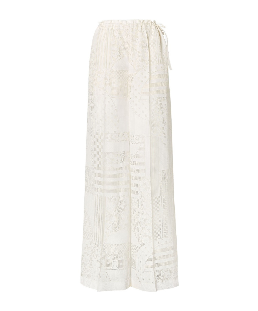 Fendi Patchwork Motif Wide-leg Drawstring Pants