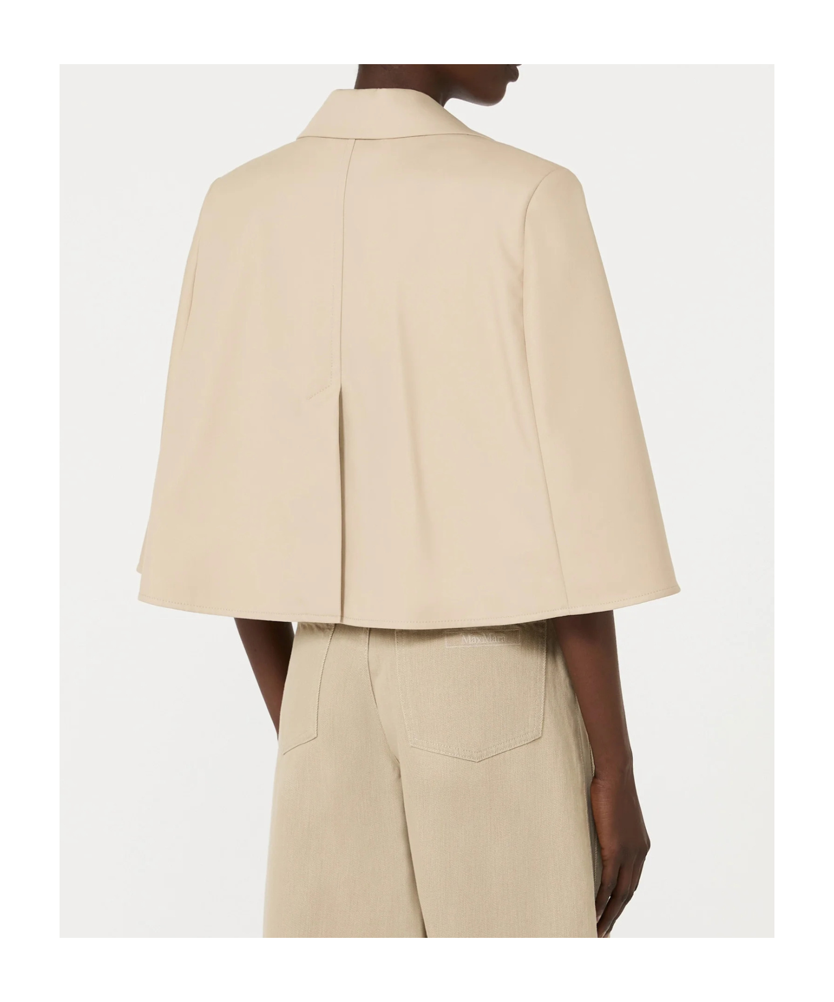 Max Mara Single-breasted Cape In Stone