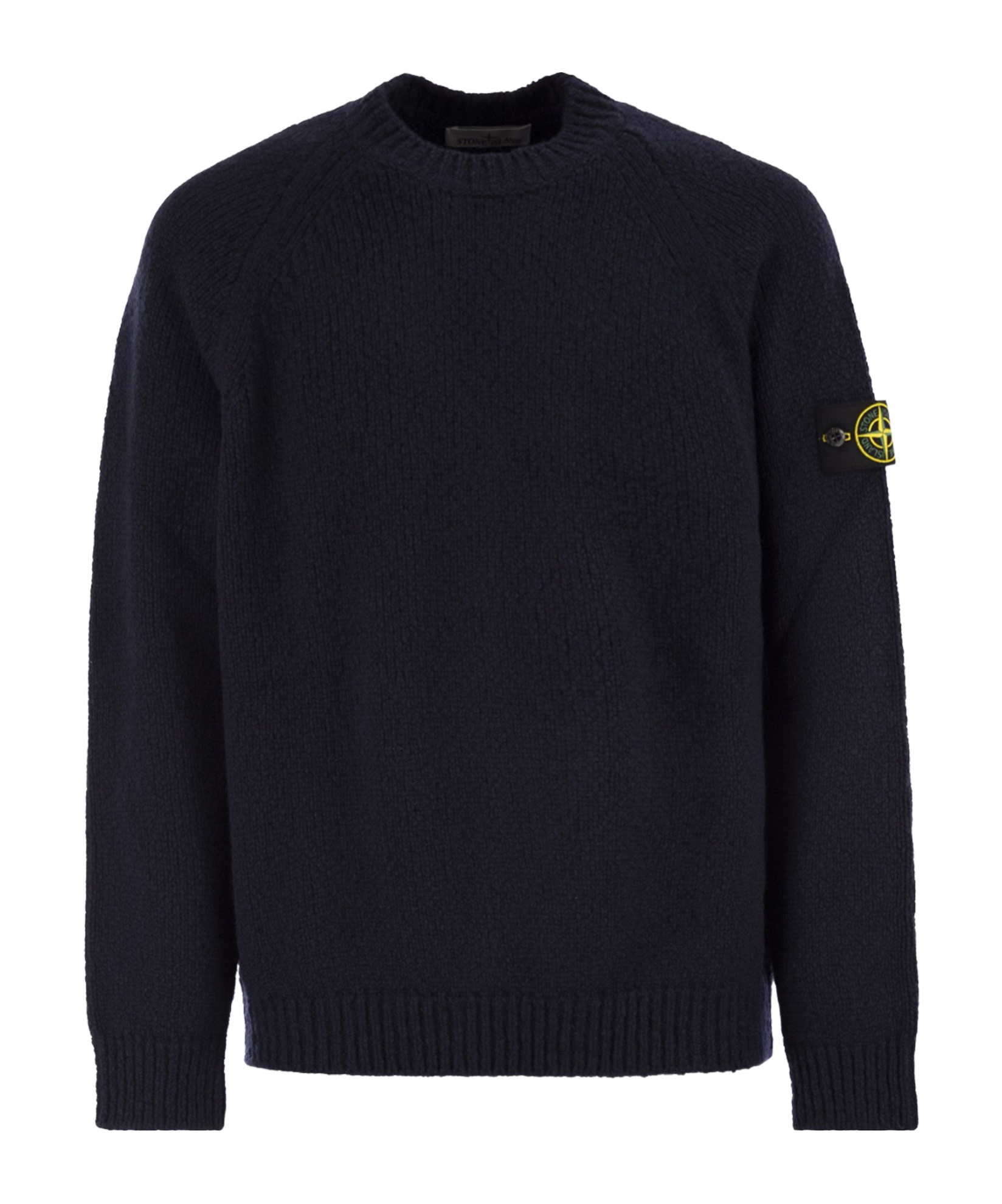 Stone Island Lightweight Wool Crew Neck Sweater With Raglan Sleeves Clothing In Blue