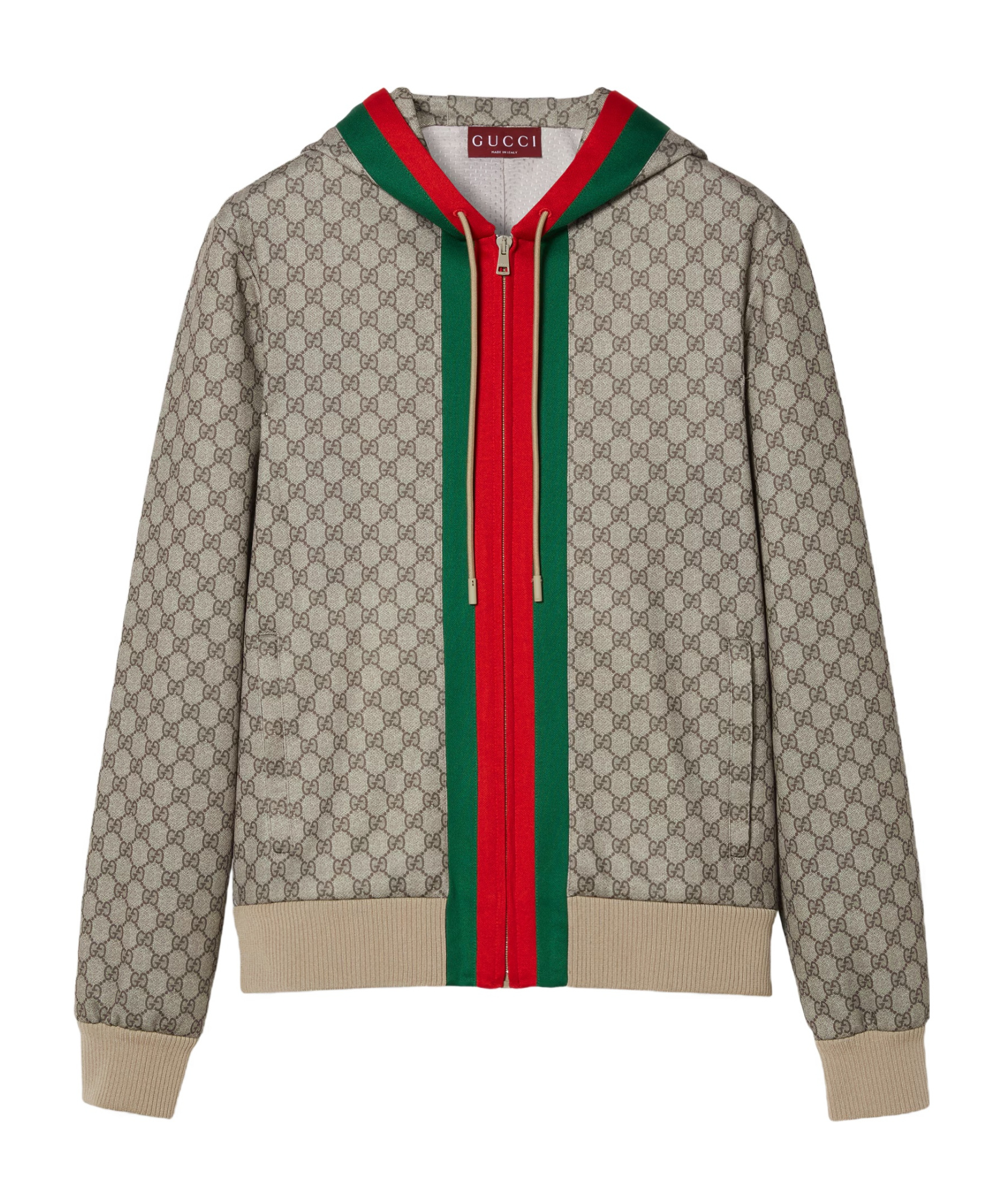 GUCCI WEB JERSEY HOODED JACKET 