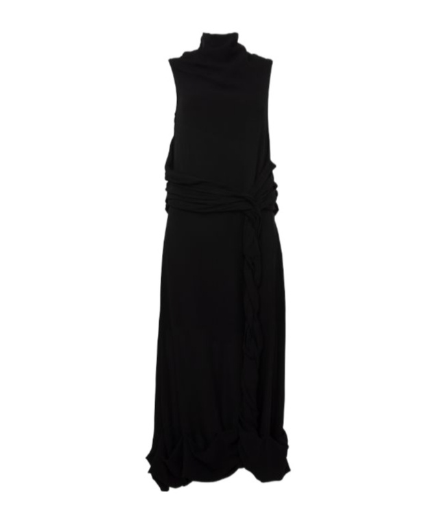 Shop Jw Anderson Twisted Sheer Dress In Black