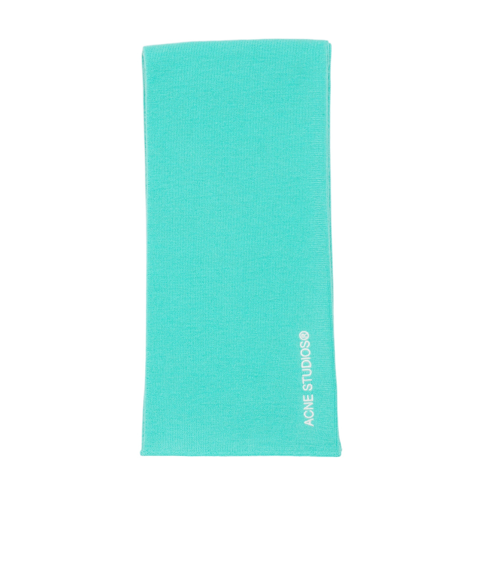 Shop Acne Studios Embroidered Wool Scarf In Green