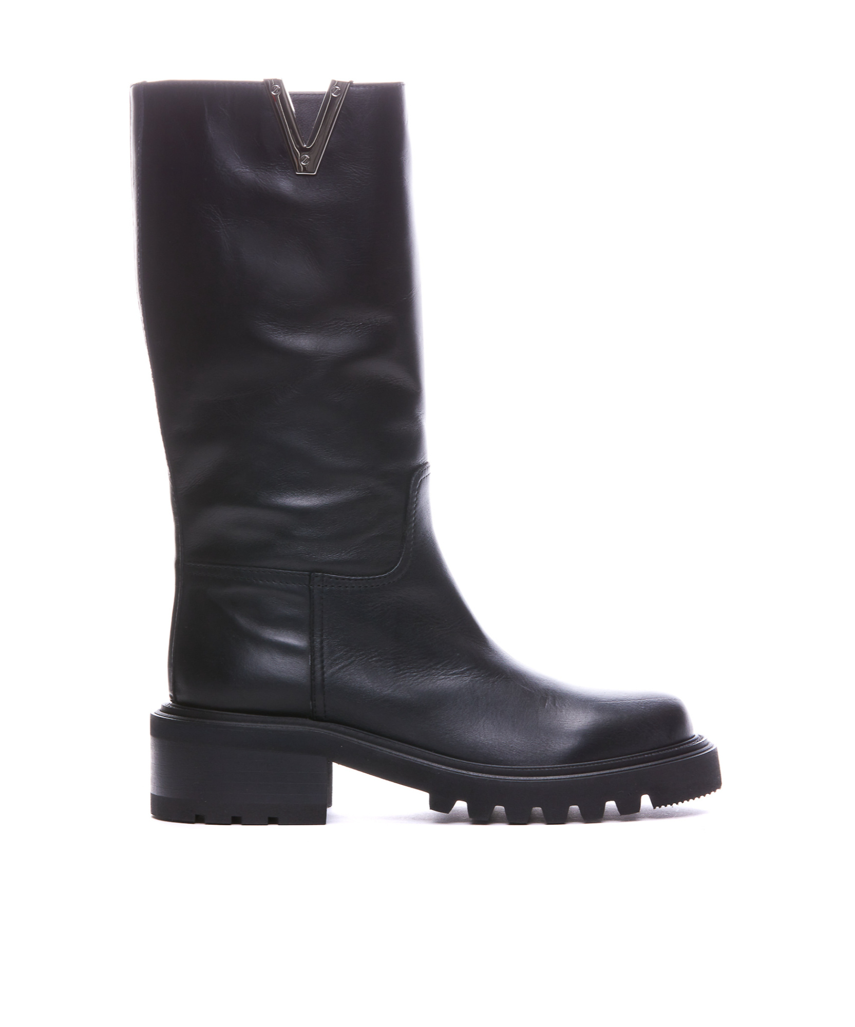 VIA ROMA 15 70MM VLOGO LEATHER BOOTS 