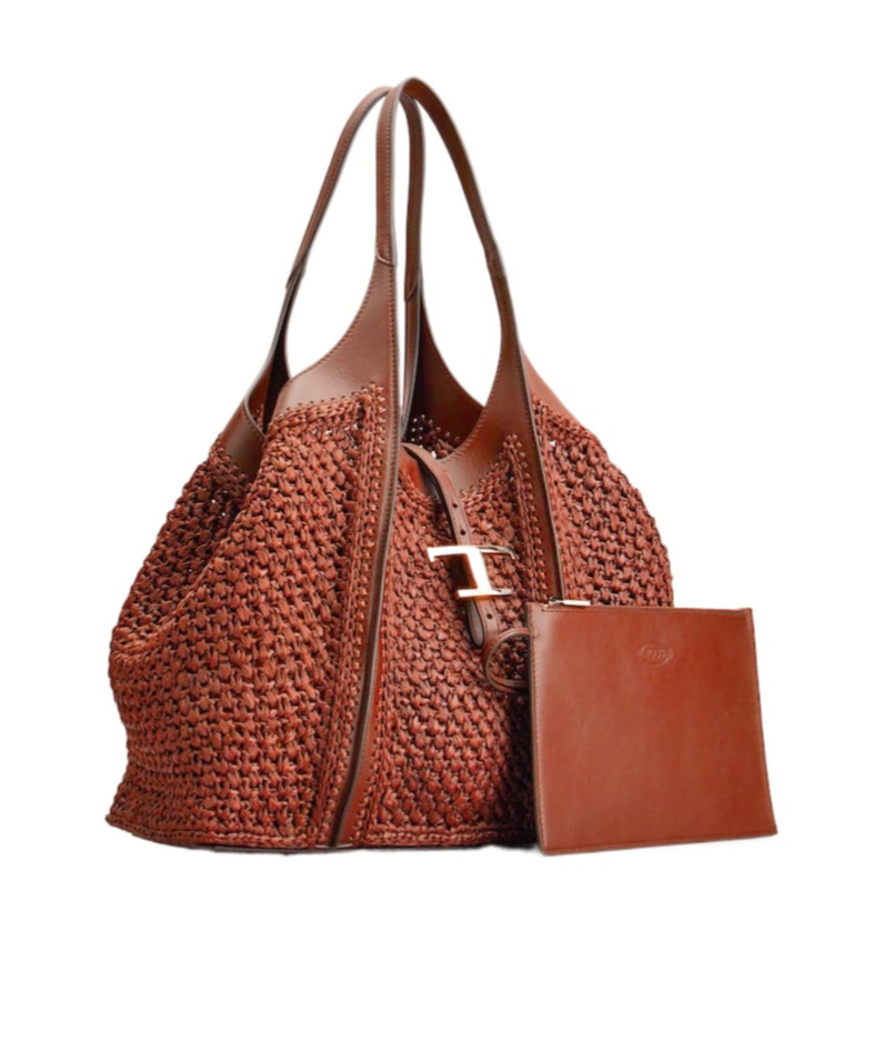Tod's T Timeless Medium Shopping Bag In Brown