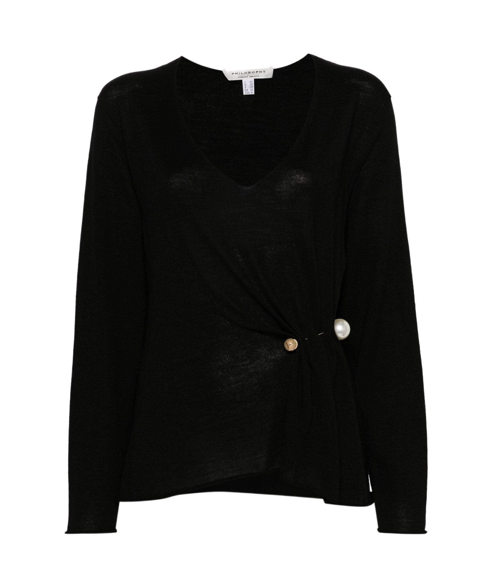 Philosophy Di Lorenzo Serafini Pin-detail Sweater In Black