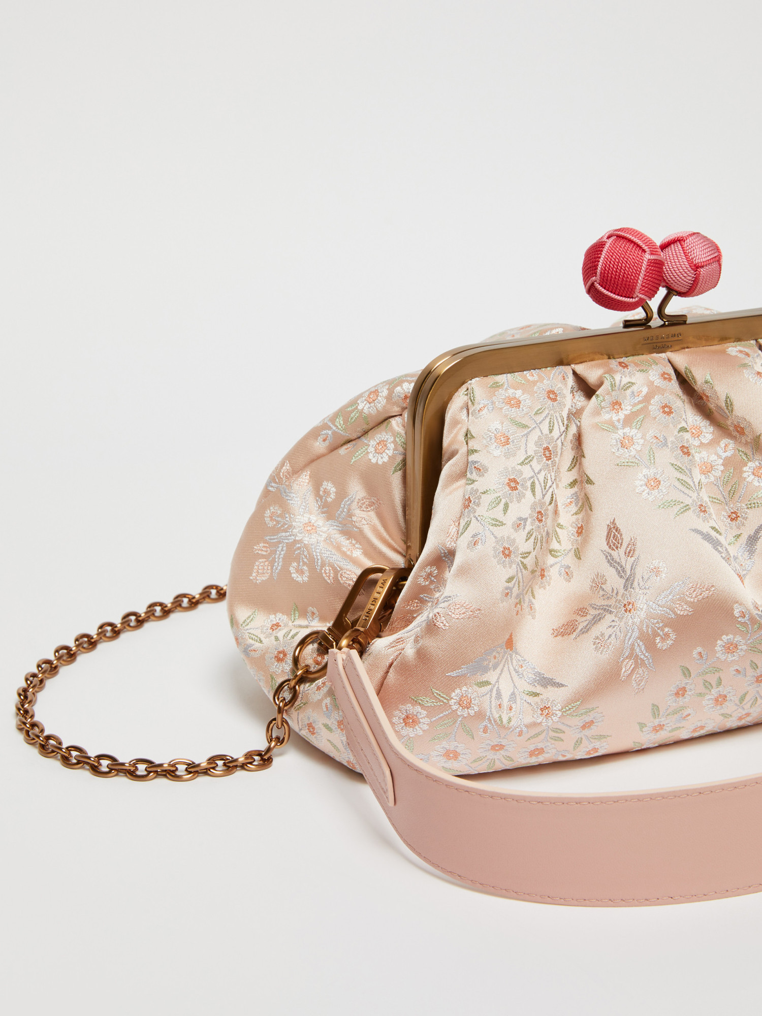 Weekend Max Mara Medium Jacquard Pasticcino Shoulder Bag In Nude