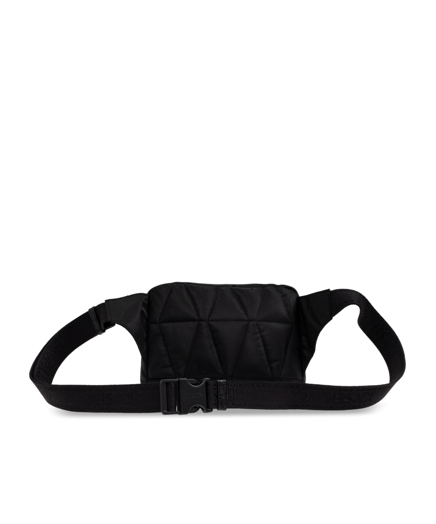 Versace Zippered Shoulder Bag In Black