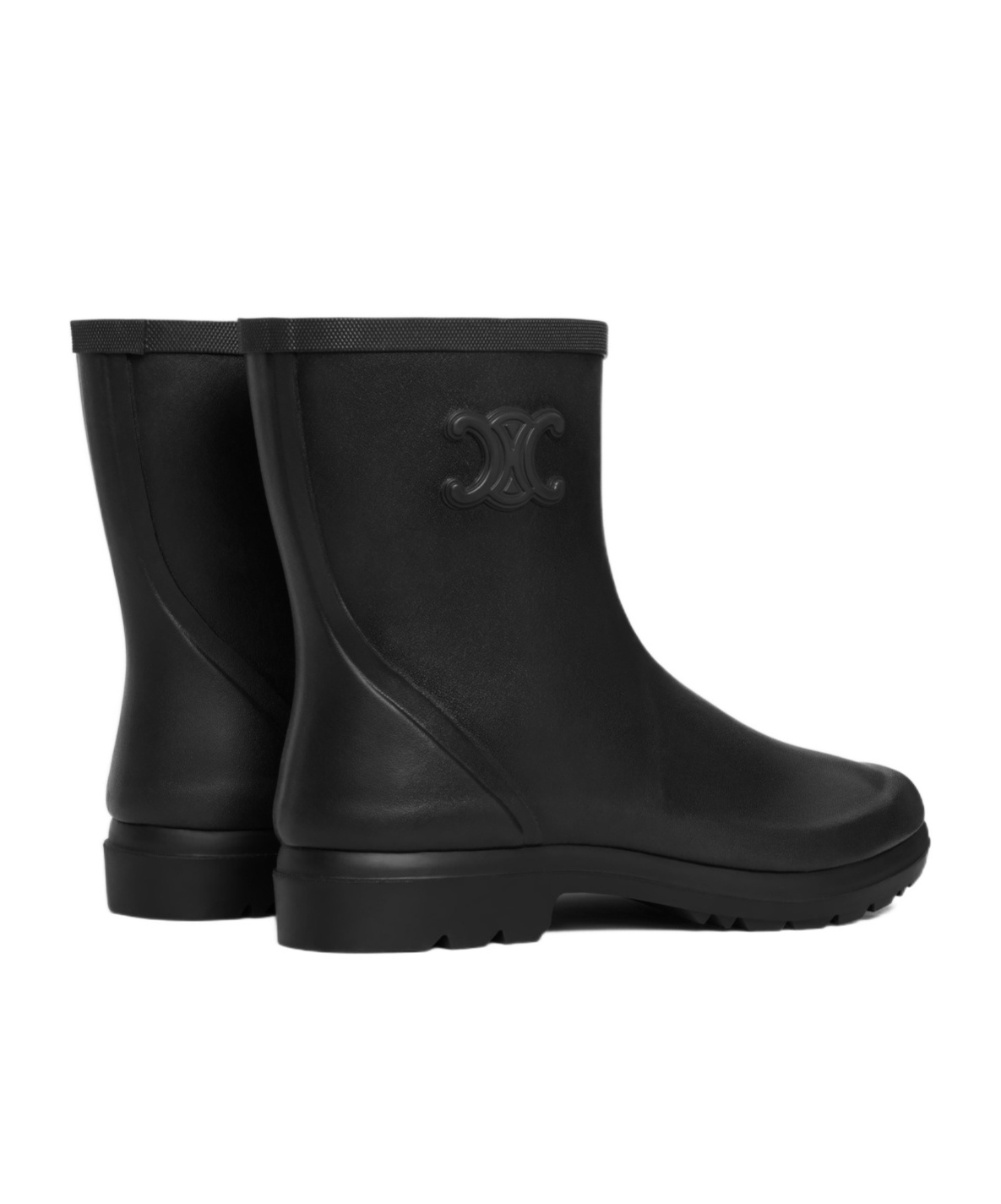 Celine Triomphe Mid-height Rain Boots In Black