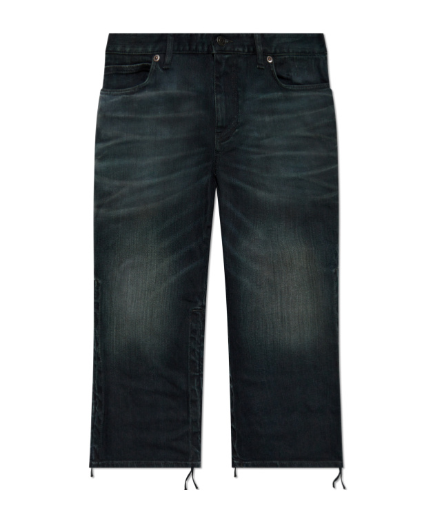 Balenciaga Belt-loop Denim Shorts In Black