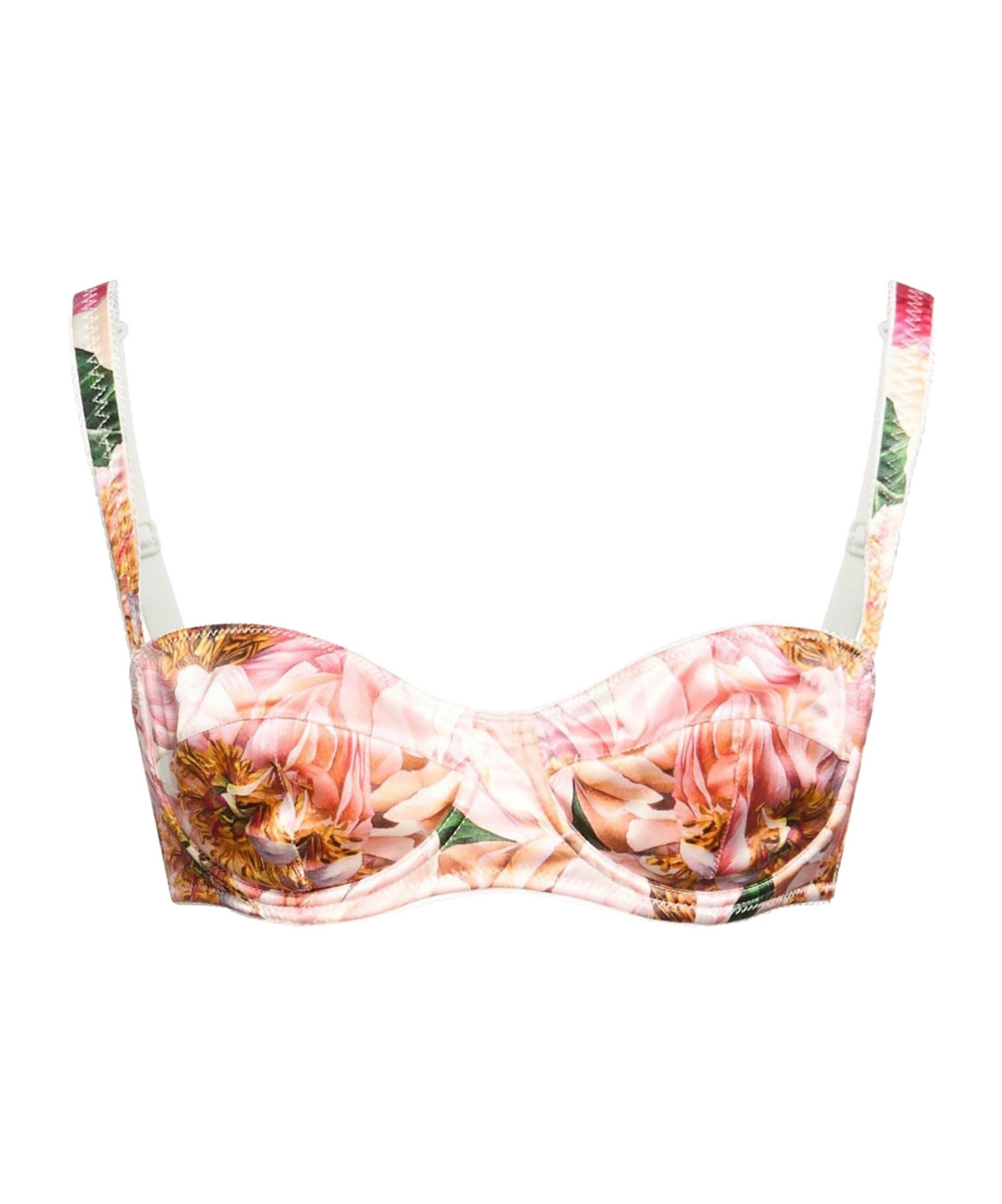 Dolce & Gabbana Floral-pattern Seamless Push-up Bra In Pink