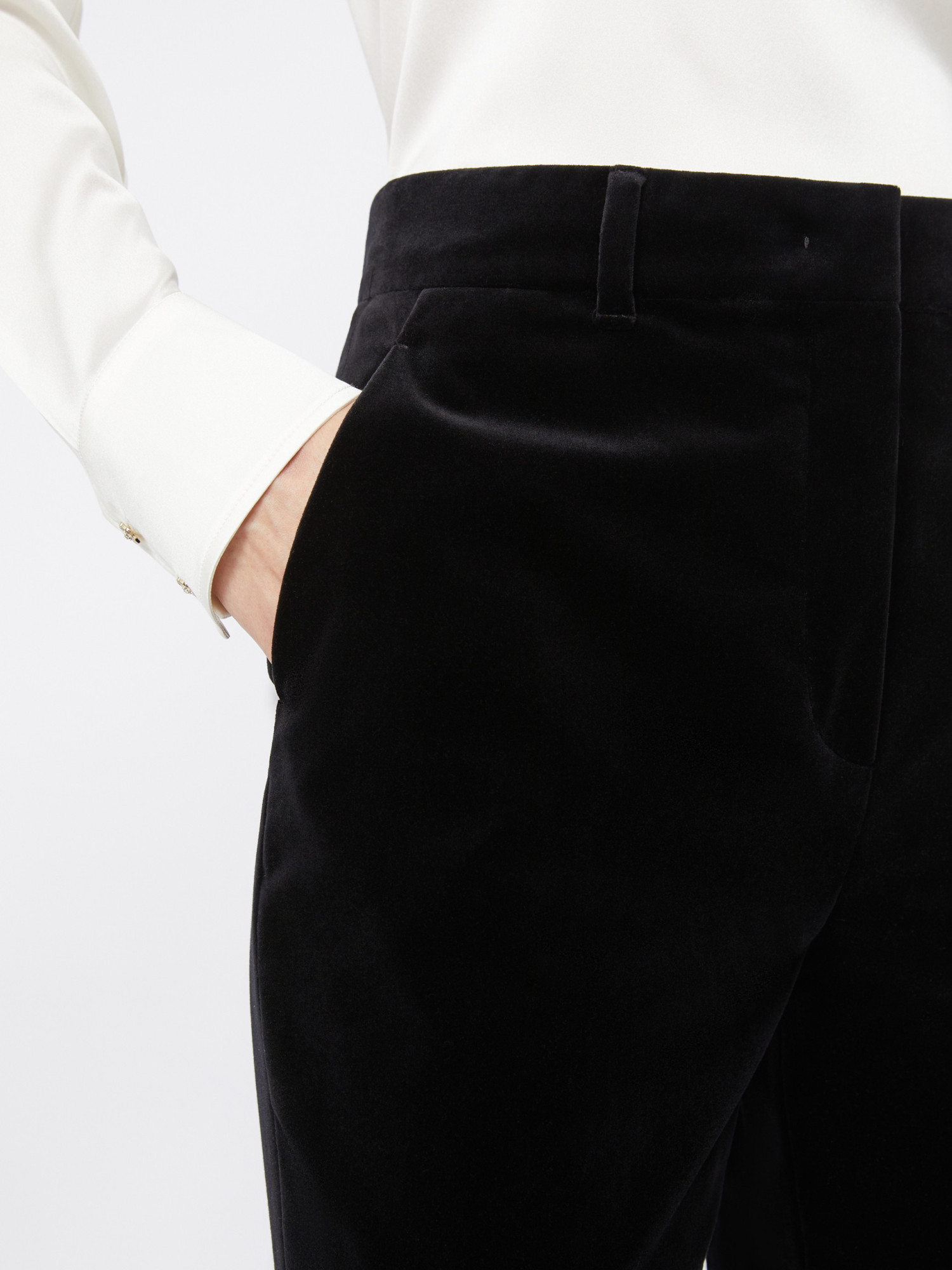 Max Mara Velvet Track Pants In Black
