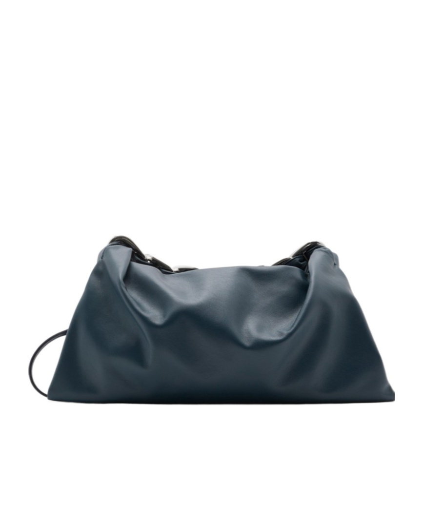 Burberry Small Swan Leather Shoulder Bag In Blue
