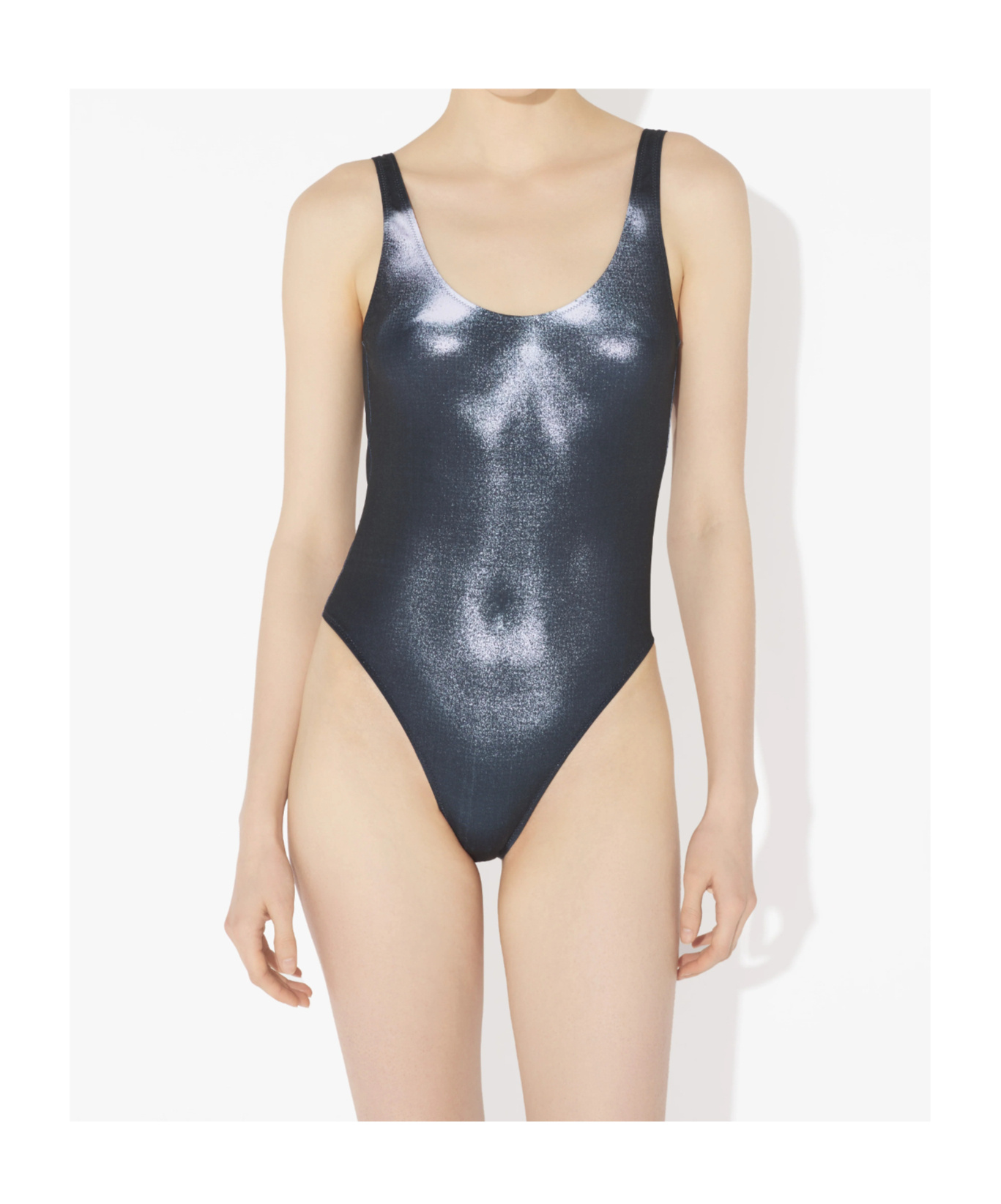 Jean Paul Gaultier Backless One-piece Swimsuit In Blue