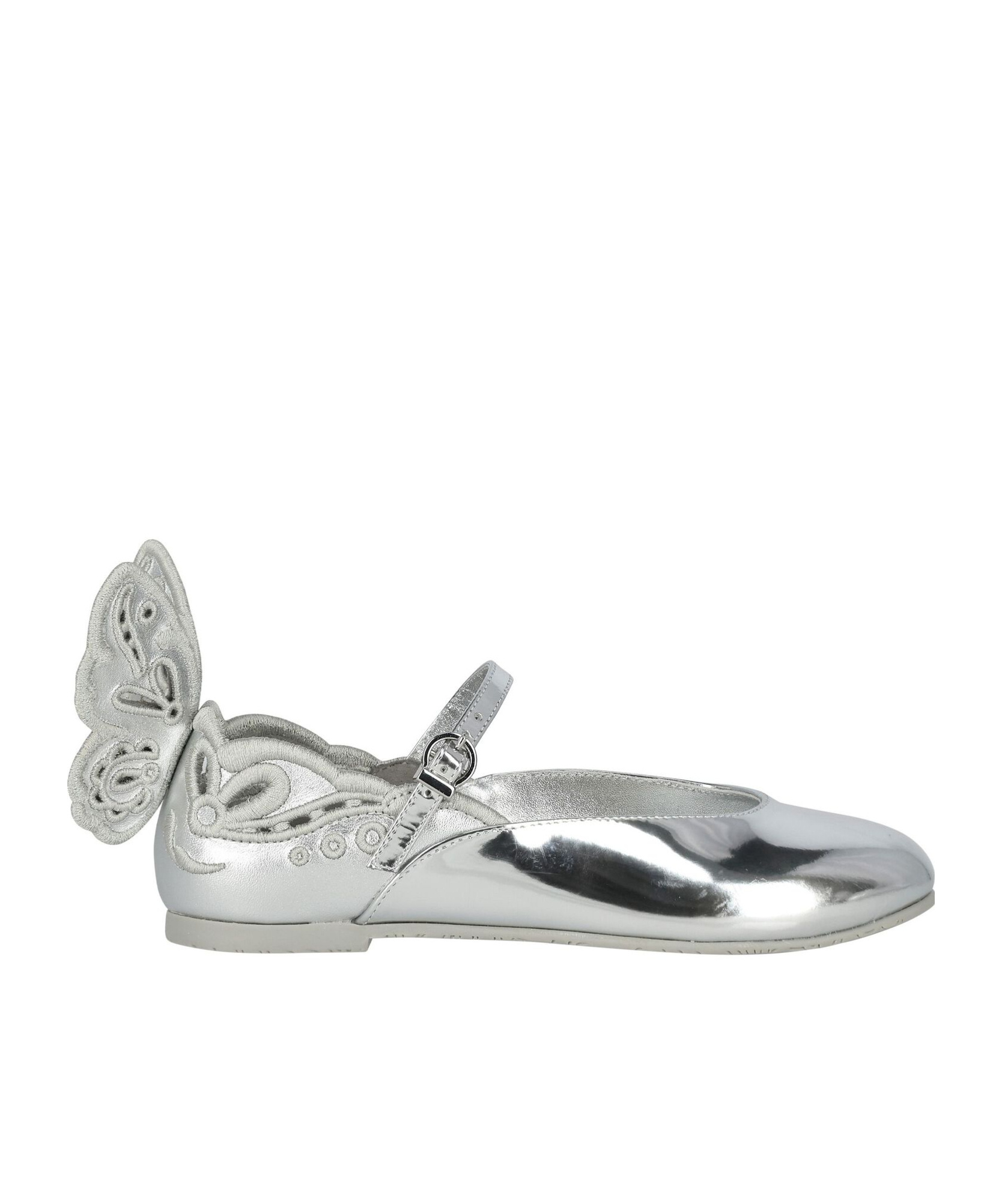 Sophia Webster Girls Chiara Broderie Flat In Gray