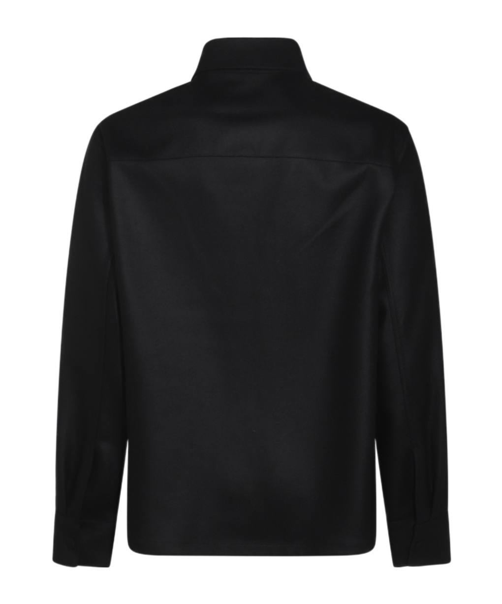 Jil Sander Man Shirt Black Size 42 Wool In Black