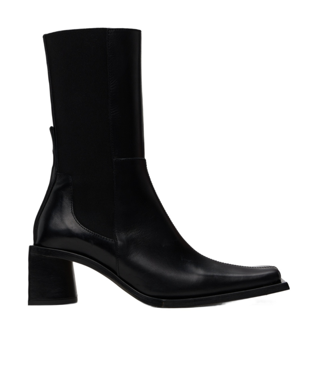 Shop Miista Minnie Short Square Toed Boots In Black