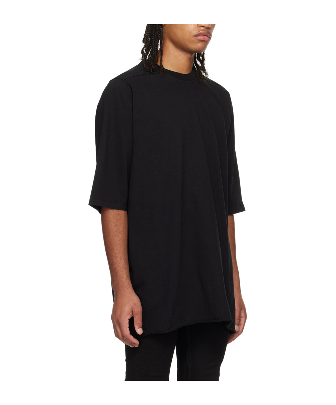 Rick Owens Drkshdw Drkshdw By Rick Owens Oversized Cotton T-shirt With Geometric Design And Relaxed Fit In Black
