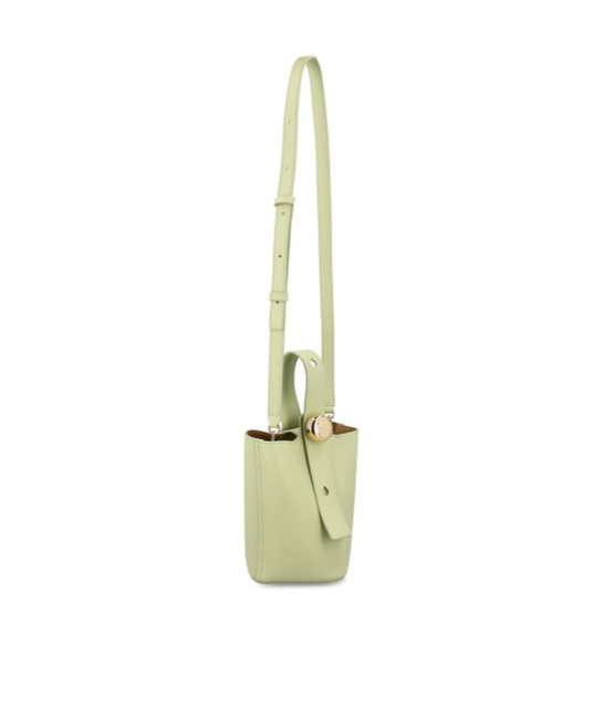 Loewe Mini Pebble Leather Bucket Bag In Nude