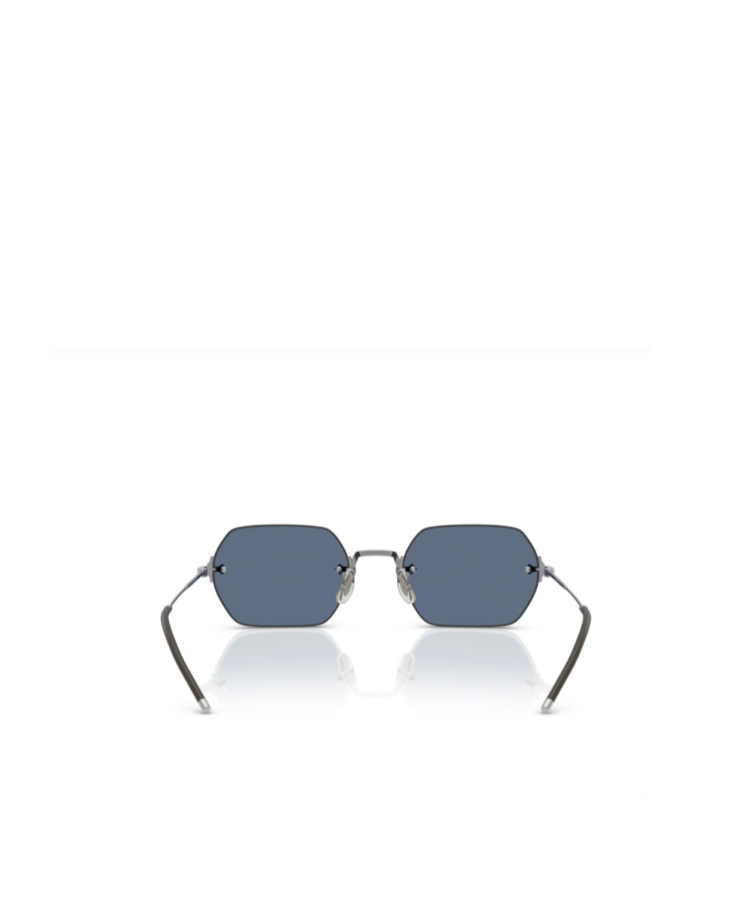 Oliver Peoples Tk-13 Round-frame Rimless Silver-tone Sunglasses In Metallic