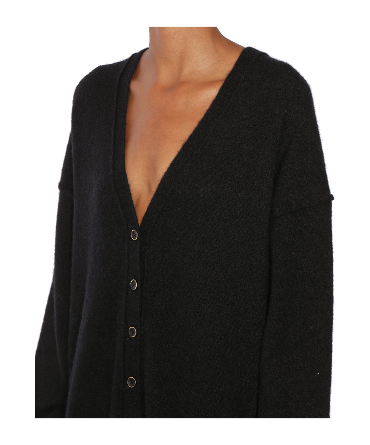 Uma Wang Layered Asymmetric Cardigan In Black