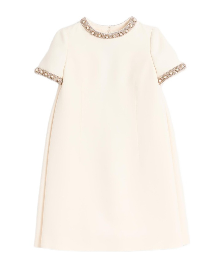 Valentino Short Sleeve Dress In White