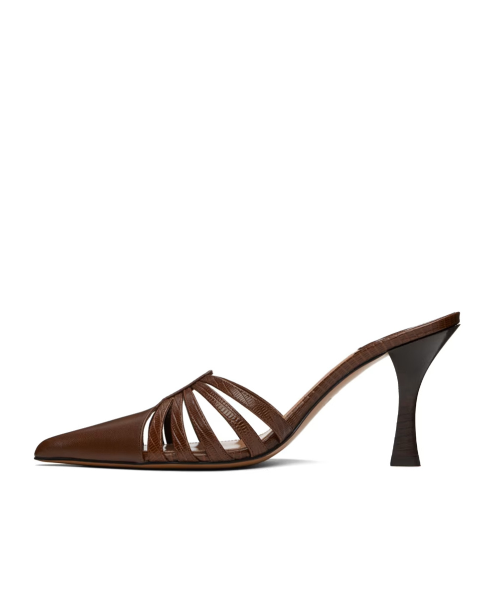 Paris Texas Brown Nadia Mules In Brown