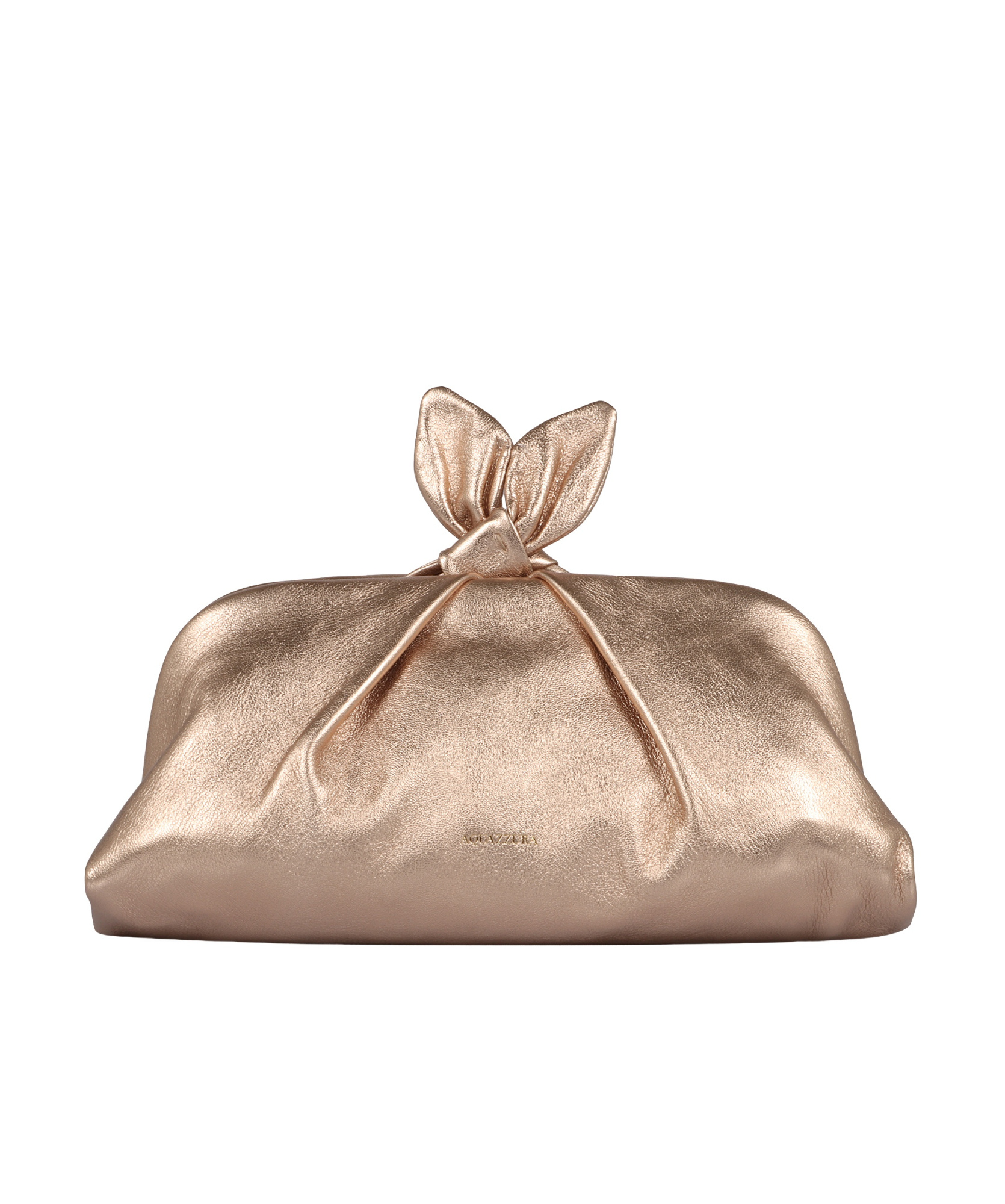 Aquazzura Small Bow Tie Clutch Bag In Nude
