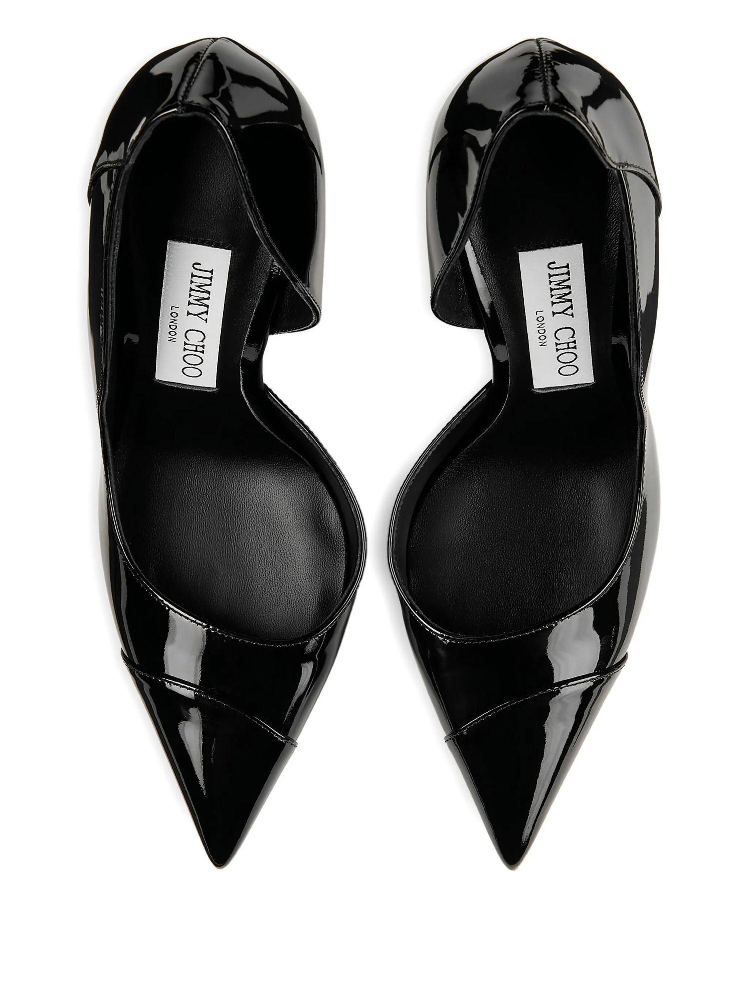 Jimmy Choo Brigitte Black Pumps With Thin Heel In Shiny Leather Woman