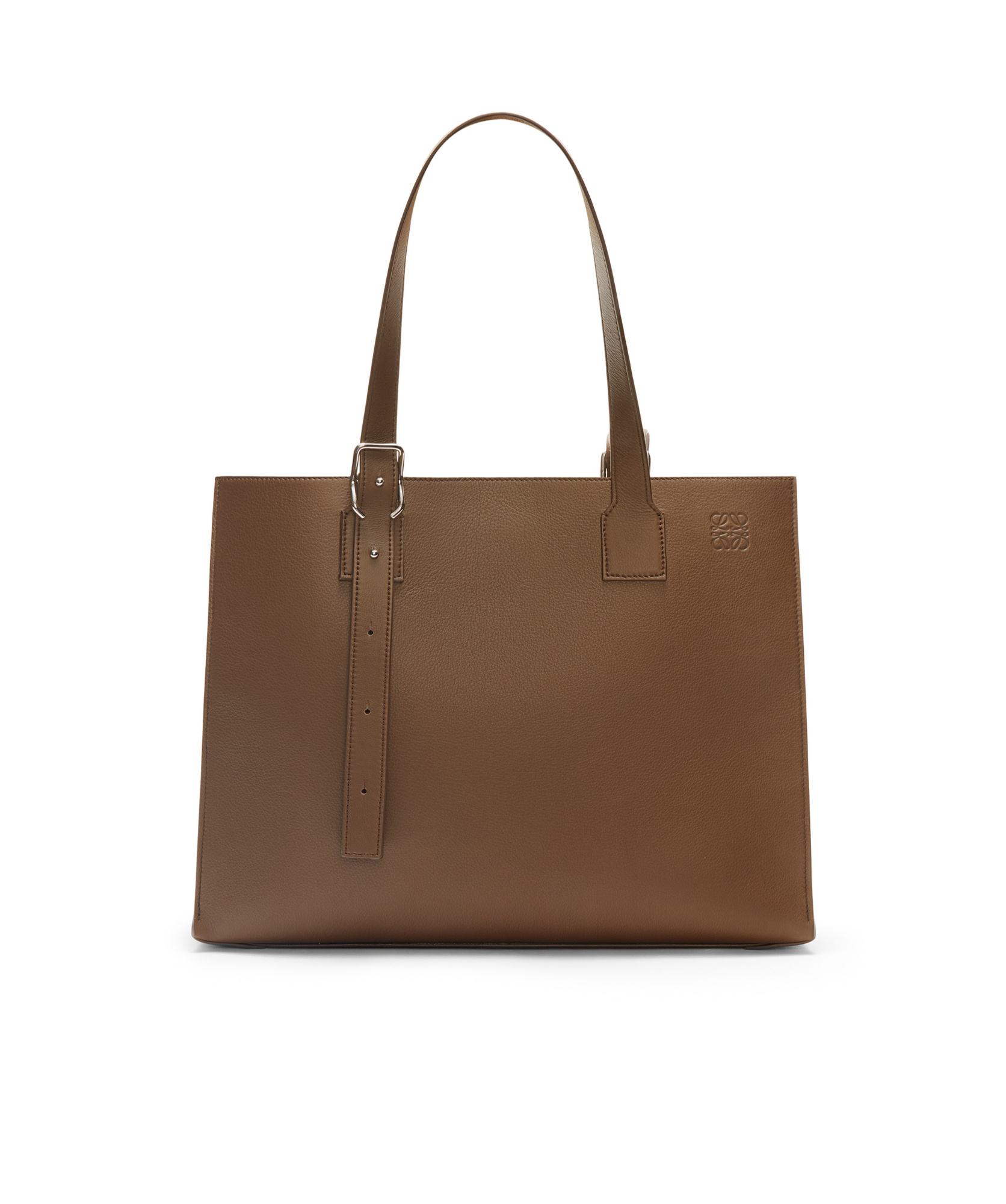 Loewe Buckle Horizontal Tote In Classic Calfskin In Green