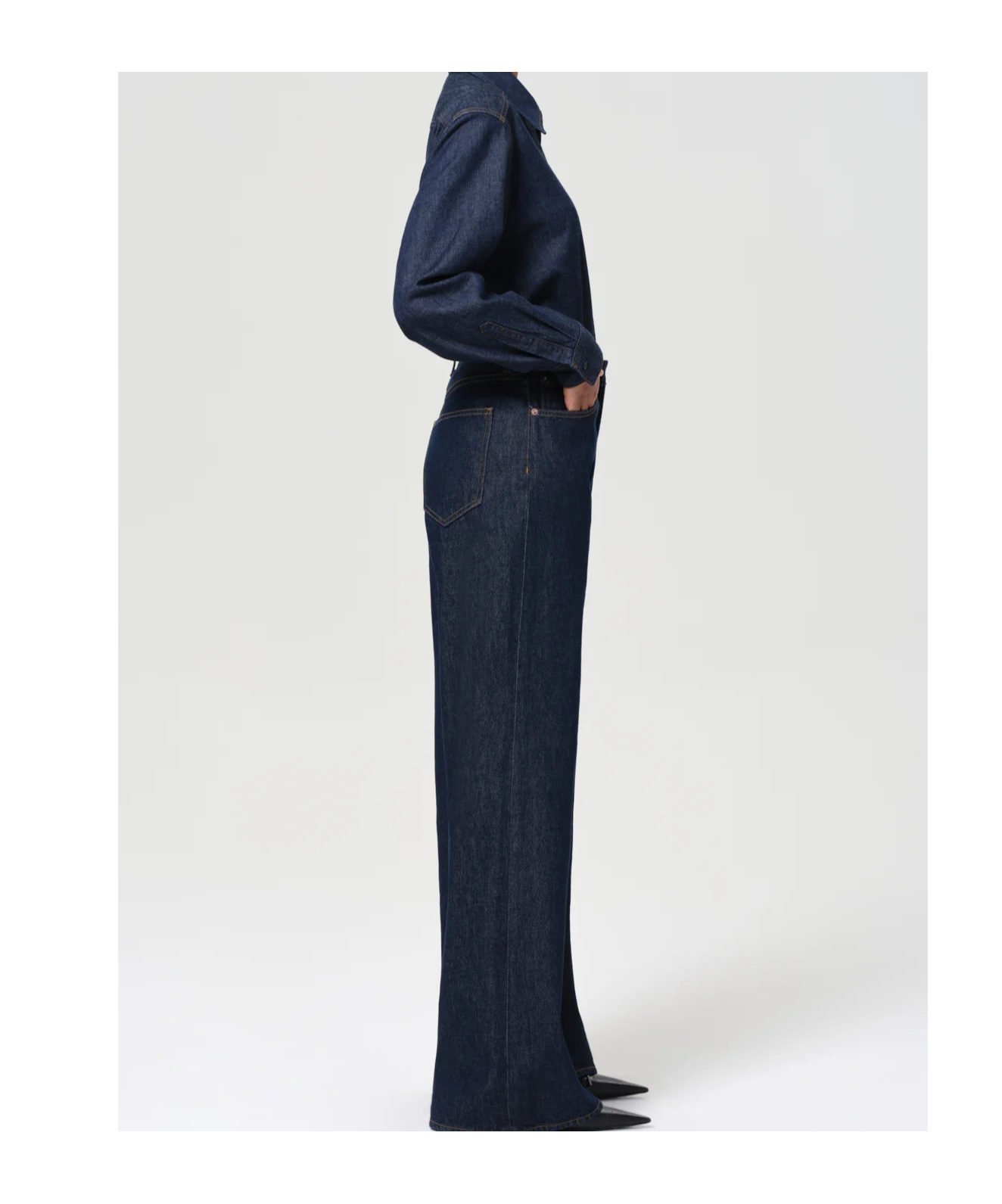 Agolde High-waisted Wide-leg Jeans In Black