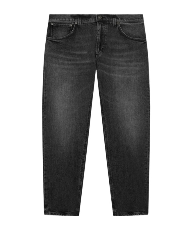 Dondup Vintage Black Wash Carrot Fit Jeans In Black