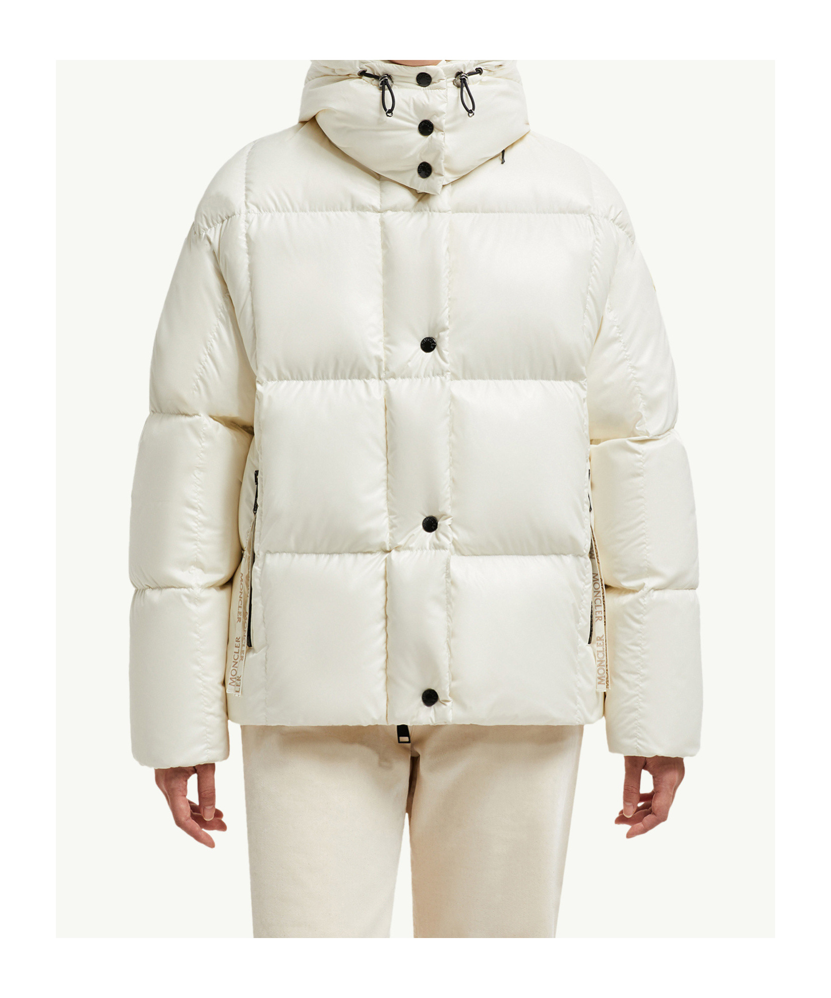 Moncler Parana Hooded Short Down Jacket In White