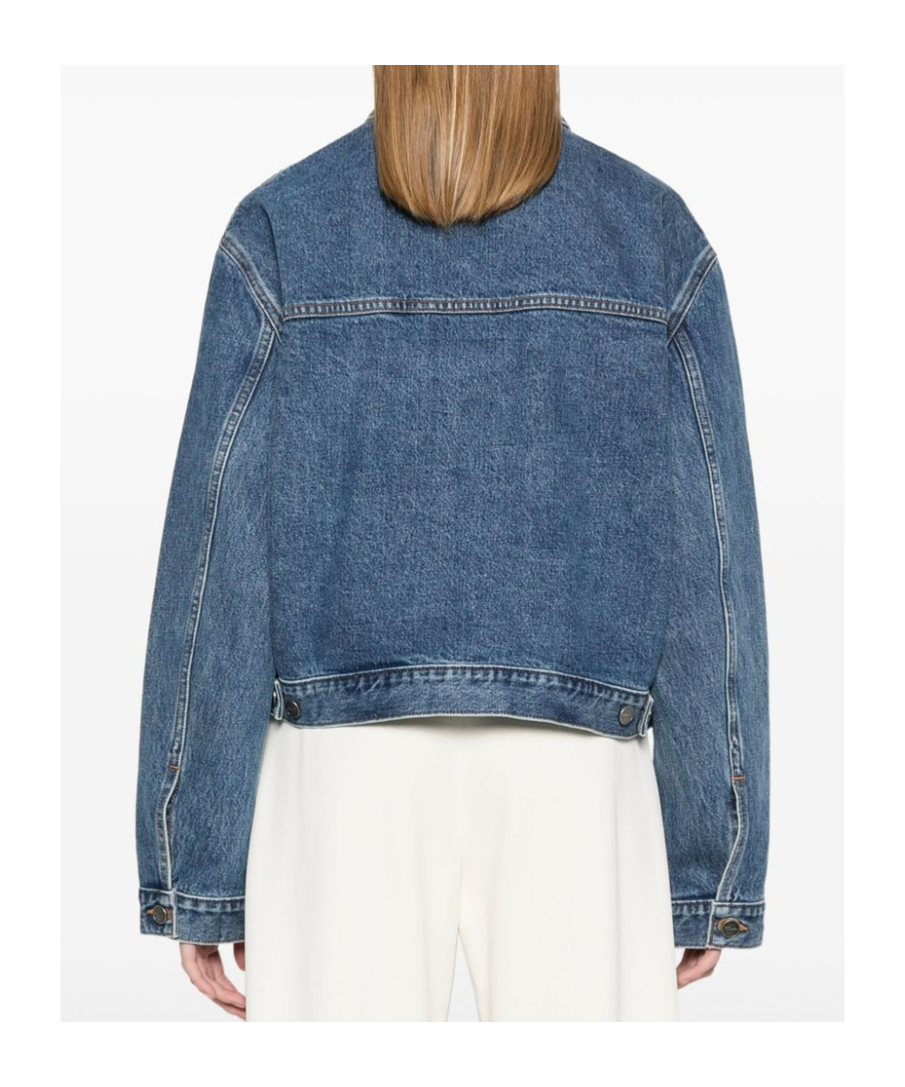 Khaite Saunder Buttoned Denim Jacket In Blue