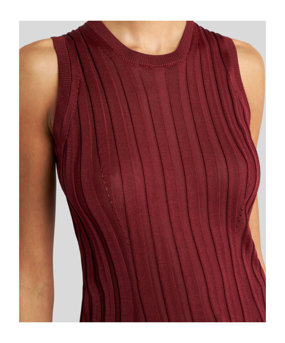 Etro Ribbed Sleeveless Top In Red