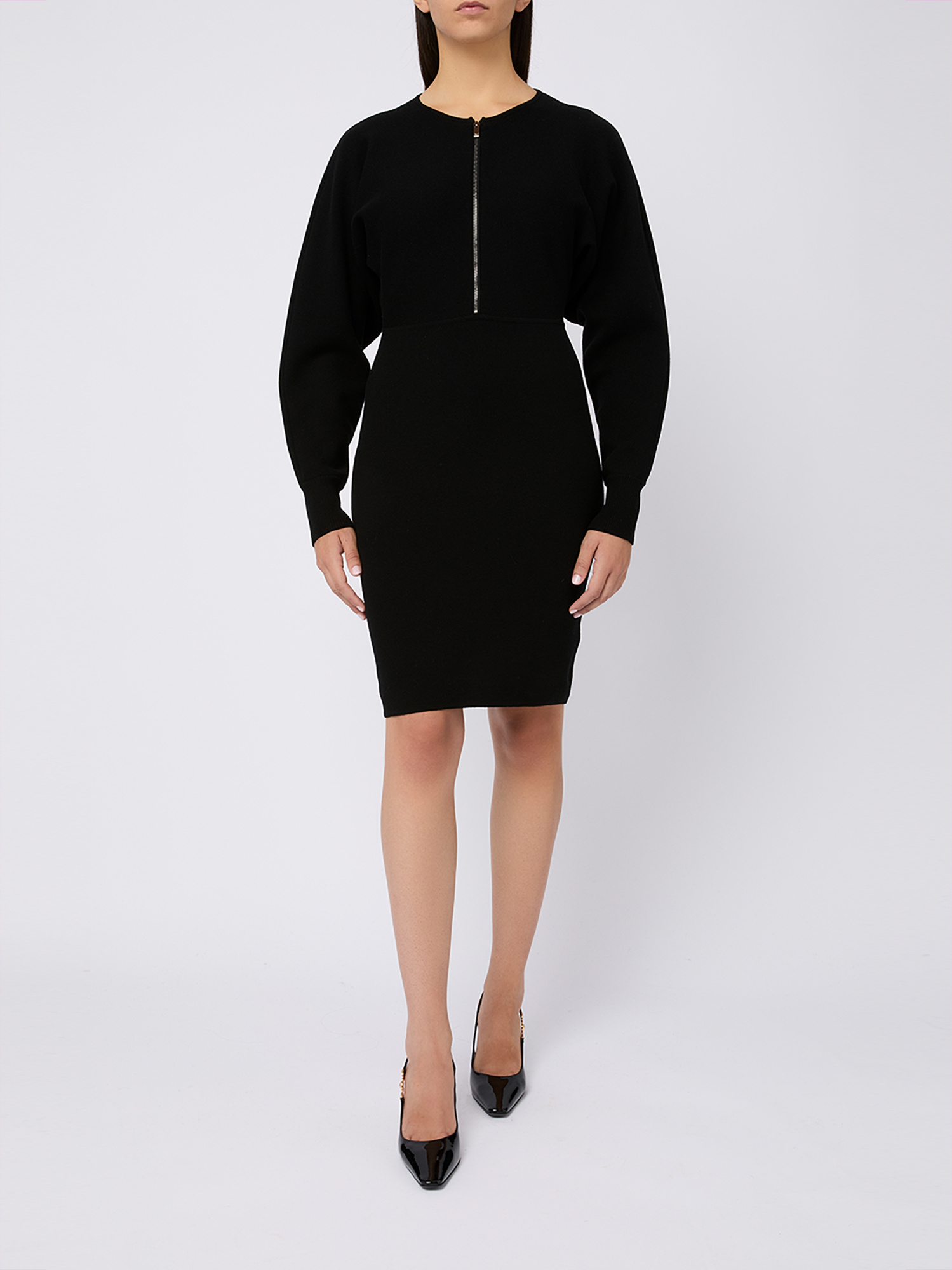 Max Mara Long-sleeved Dress In Black