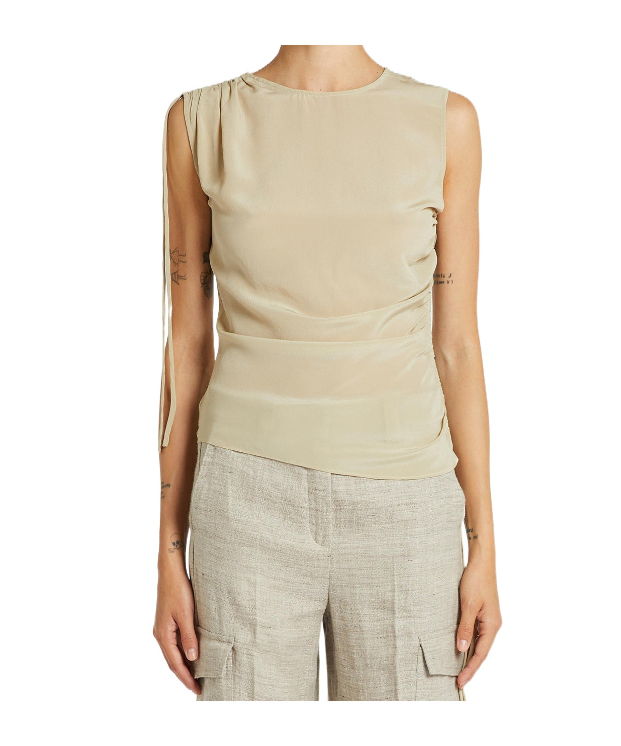Shop Marella Crew Neck Vest In Nude