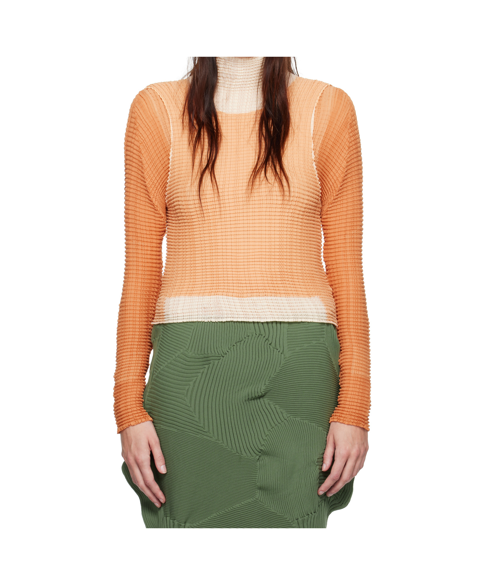 Issey Miyake Long-sleeved Turtleneck In Green