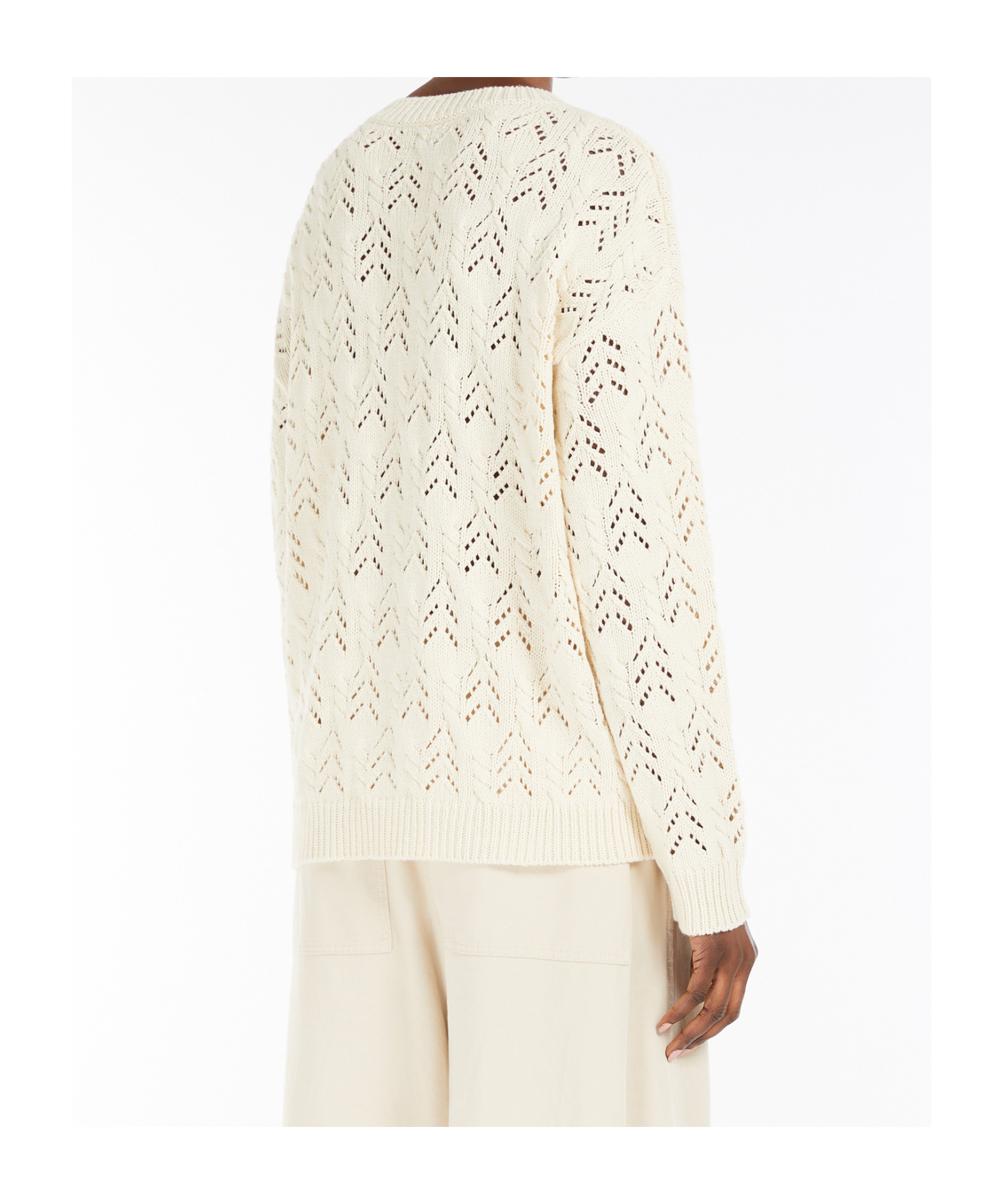 Weekend Max Mara Teramo Cotton Blend Sweater In White