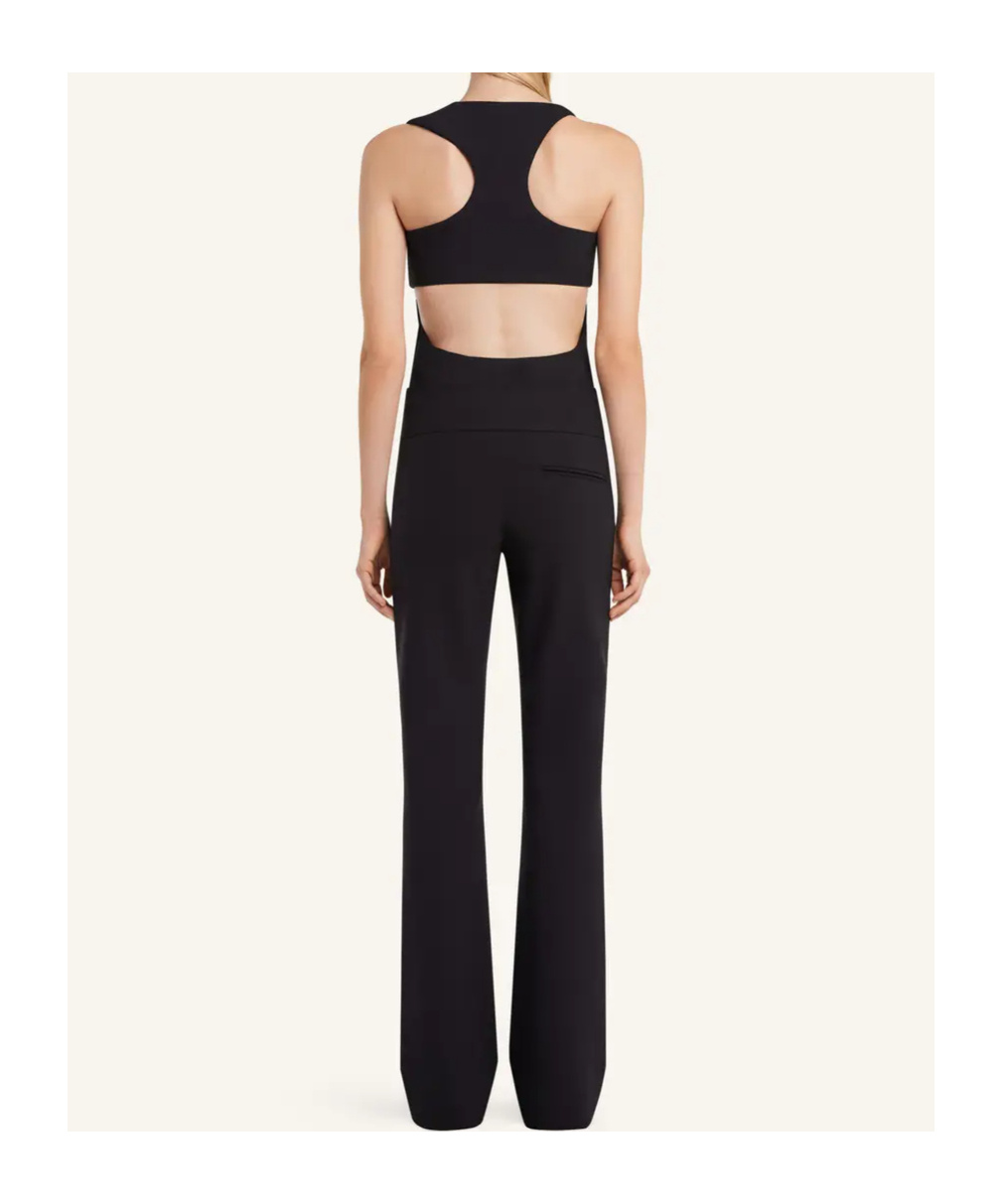 Courrèges U-neck Black Top With Cut-out Detailing In Black
