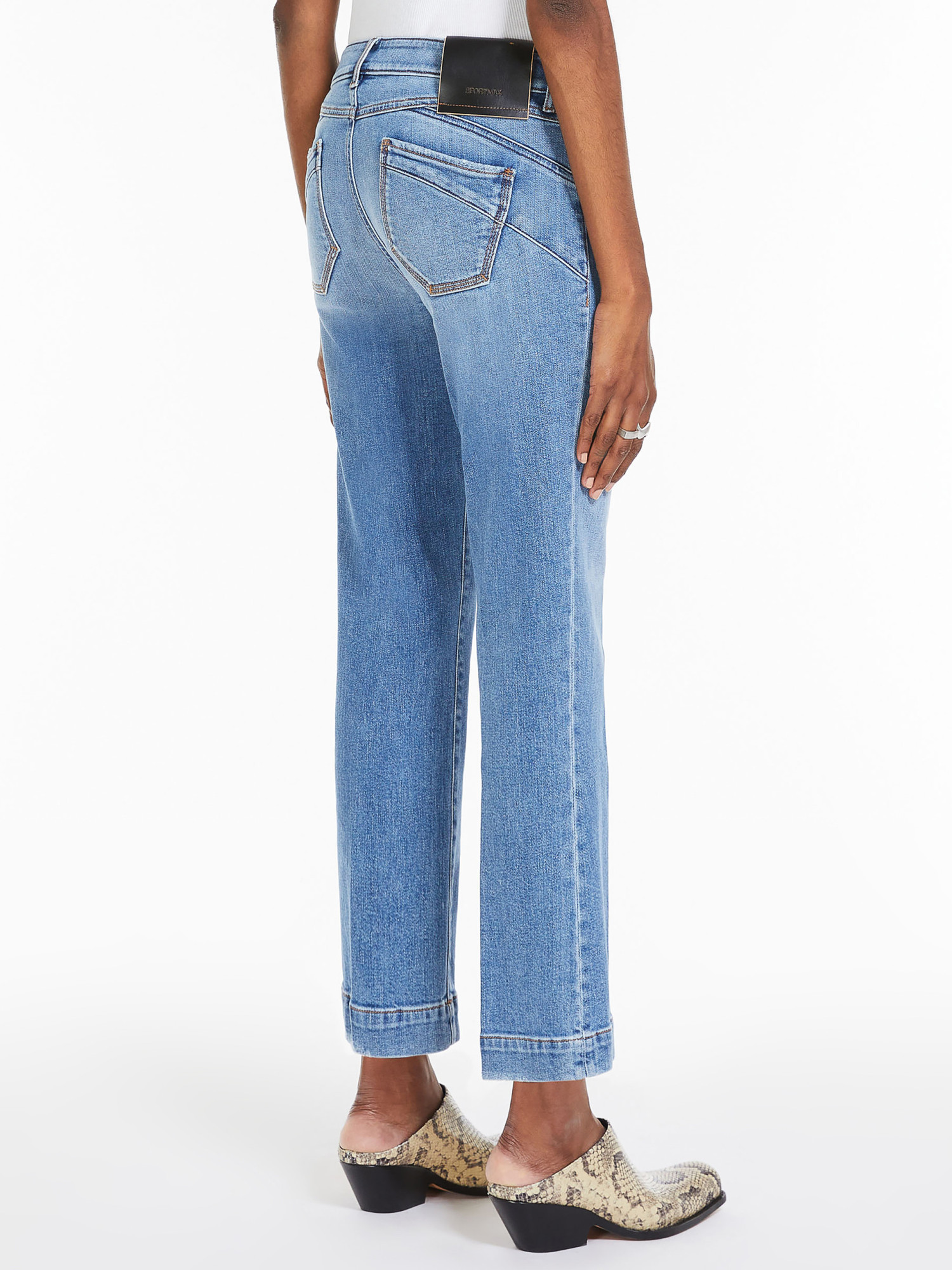 Sportmax Mini Trumpet Jeans Pants In Blue