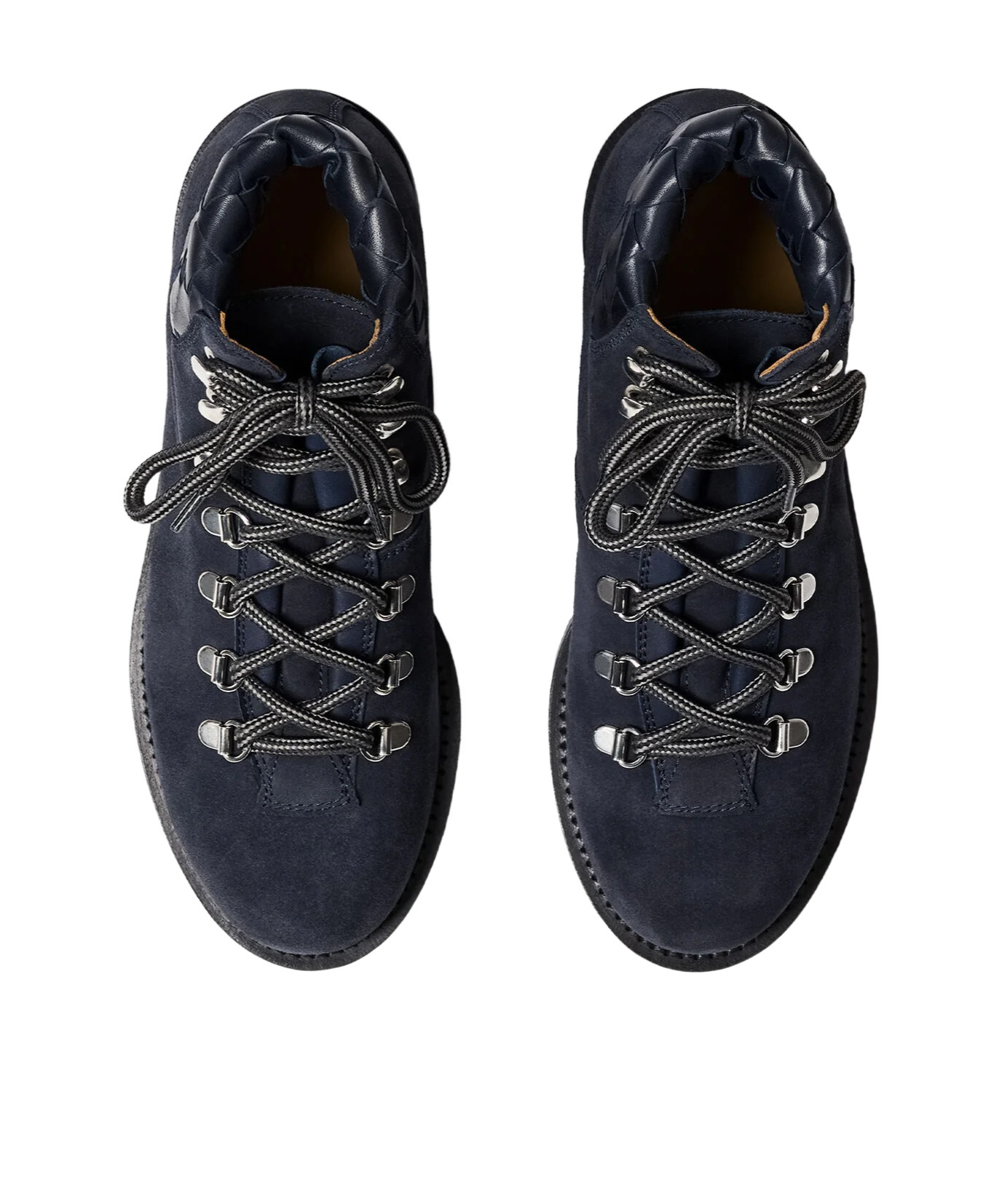 Scarosso Catherine Woven-panel Lace-up Boots In Black